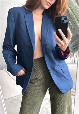 Ink Blue Classy Blazer With Red Lined - M