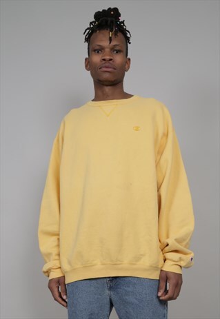 VINTAGE CHAMPION 90'S OVERSIZED YELLOW SWEATER