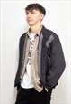 VINTAGE 90'S MEN PATTERNED WOOL CARDIGAN IN GREY