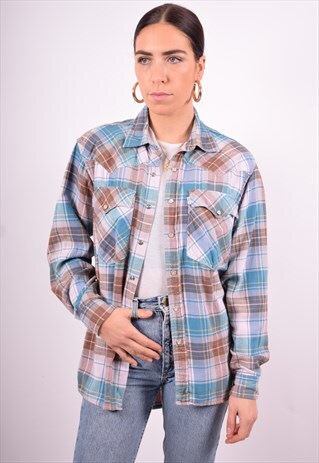LEVI'S WOMENS VINTAGE SHIRT SMALL MULTI CHECK 90'S