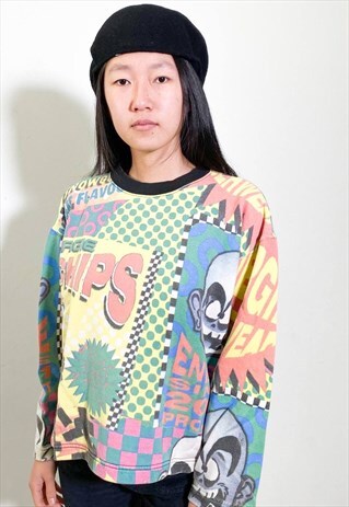 VINTAGE 90S KAWAII PRINTED POP SWEATSHIRT