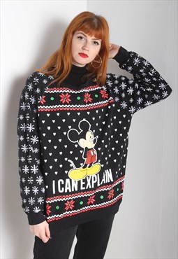 Vintage Disney Mickey Mouse Christmas Sweatshirt Black