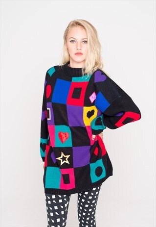 COLOURFUL PATTERNED VINTAGE JUMPER
