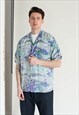 Vintage 90s Hawaii Pattern Short Sleeve Men Shirt XL