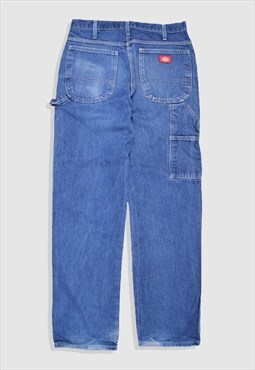 Vintage 90s Dickies Carpenter Workwear Denim Jeans in Blue