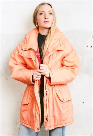 VINTAGE 80S 90S HOODED PARKA JACKET