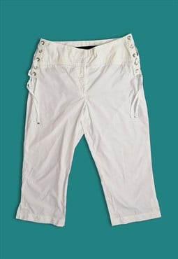 AIRFIELD 90's Y2K Soft Shell Capri Festival Pants White