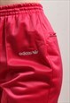 VINTAGE ADIDAS 80S WOMENS JOGGING BOTTOMS JOGGERS PINK