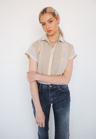 VINTAGE GREY STRIPE SHIRT