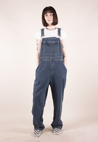 VINTAGE BLUE DENIM RELAXED WORKER DUNGAREES /MM2042