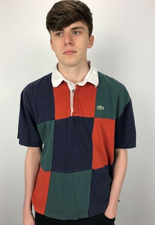 90S VINTAGE LACOSTE COLOUR BLOCK POLO SHIRT