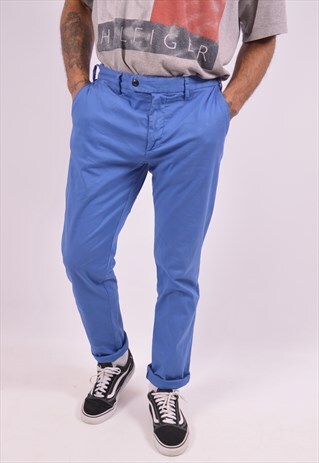 GANT MENS VINTAGE TROUSERS W32 L34 BLUE 90S