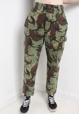 Vintage Camouflage Cargo Trousers Green W30 L30 