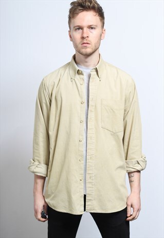 VINTAGE CORDUROY CORD SHIRT BEIGE