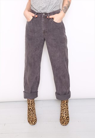 VINTAGE 90S GREY CORD CORDUROY TROUSERS