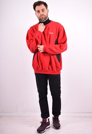 MENS VINTAGE SWEATSHIRT JUMPER XL RED 90'S