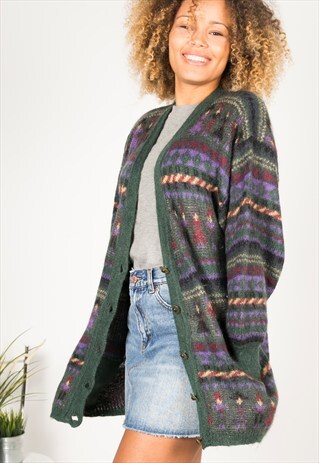 VINTAGE 80S CASUAL KNIT CARDIGAN / R0534