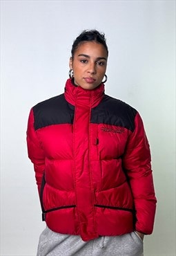 Red 90s Chaps Ralph Lauren Puffer Jacket Coat