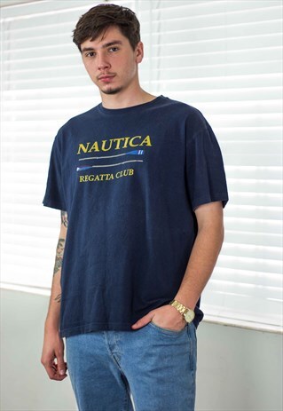 VINTAGE NAUTICA T-SHIRT LOGO 90S M 7.1