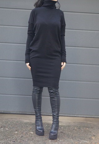 MAXI BLOUSE LOOSE SWEATER DRESS COZY PULLOVER TUNIC F1543