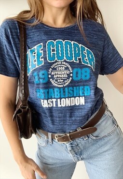 Vintage 90s LEE COOPER  t-shirt top tee blouse blue