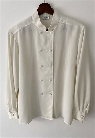 VINTAGE WHITE CHEF STYLE BLOUSE