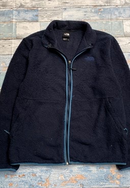 Navy North Face Fleece Jacket Men's Medium