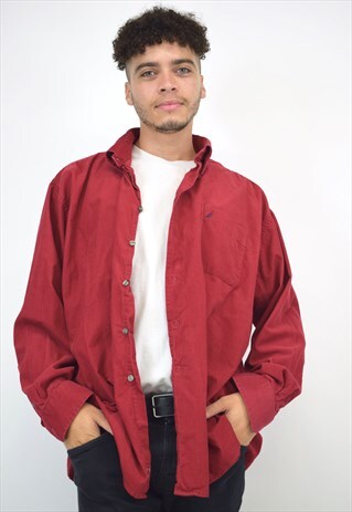 VINTAGE 90S NAUTICA RED CORDUROY SHIRT