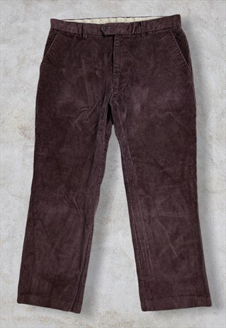 VINTAGE BROWN CORDUROY TROUSERS JUMBO CORDS W36 L28