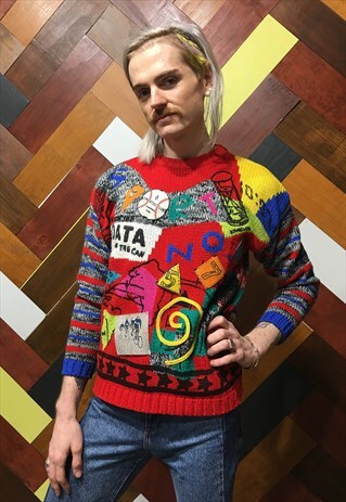 VINTAGE PATCHWORK RED PULLOVER