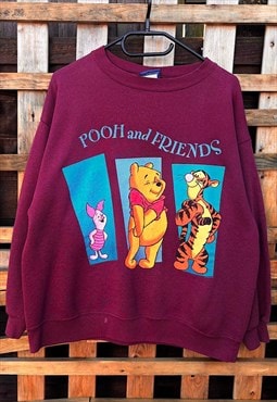 Vintage Winnie the Pooh burgundy sweatshirt medium 