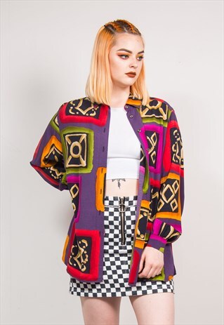 90'S MULTICOLOUR ABSTRACT PATTERN SHIRT