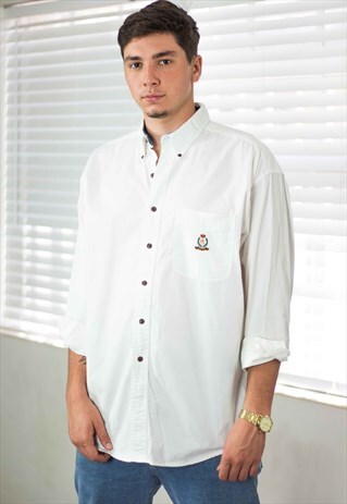 VINTAGE CHAPS RALPH LAUREN SHIRT LOGO 90S L 13.3