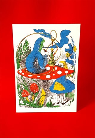 ALICE HOOKAH CATERPILLARART PRINT A5