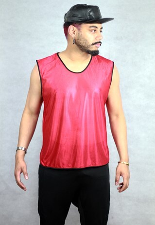 VINTAGE 90S RED MESH VEST