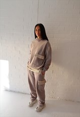 Waffle Angie Straight Joggers in Mink