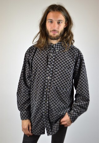 VINTAGE 90'S PATTERNED CORDUROY SHIRT