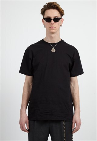 90S VINTAGE BLACK CREW NECK T-SHIRT