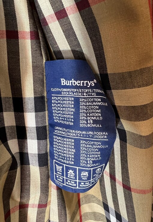 burberry 67 polyester 33 cotton