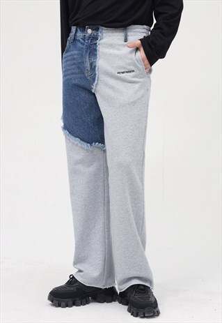KALODIS PANELED LOOSE STRAIGHT CASUAL JEANS