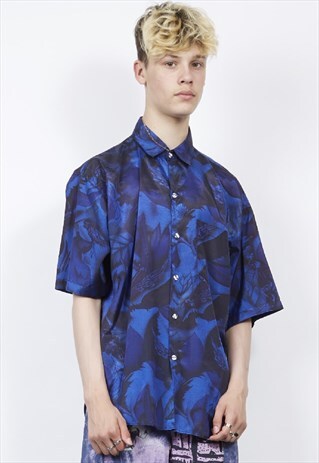 VINTAGE 90'S HAWAIIAN SILK PARROT PRINT SHIRT