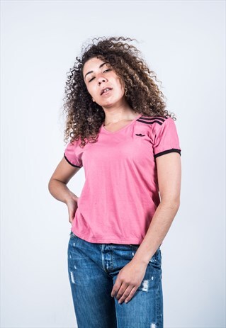 VINTAGE 1990S PINK ADIDAS T-SHIRT