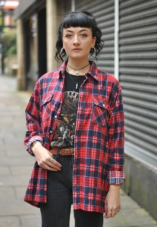 VINTAGE 90S OVERSIZED GRUNGE FLANNEL SHIRT