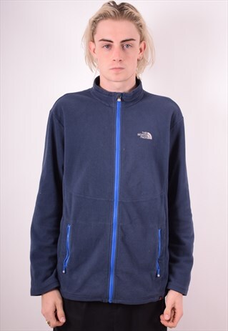 THE NORTH FACE MENS VINTAGE FLEECE JACKET LARGE BLUE 90S