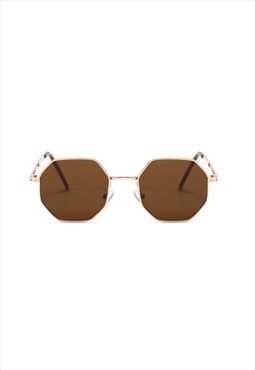 Levi Hexagon Sunglasses Brown