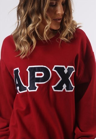SWEATSHIRT JUMPER OVERSIZED APX PRINT LOGO UK 14 (DG3F)
