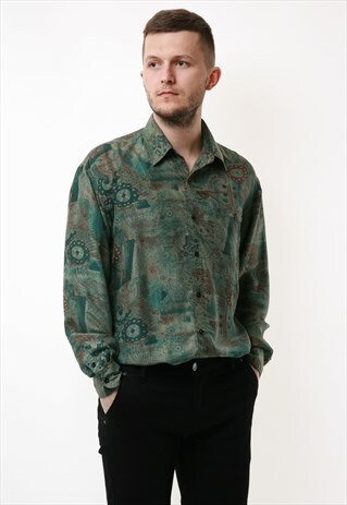 90S SNOW MOUNTAINS ABSTRACT VINTAGE SHIRT 17117