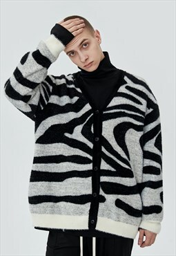 Women's Zebra-knit cardigan sweater SS2022 VOL.4