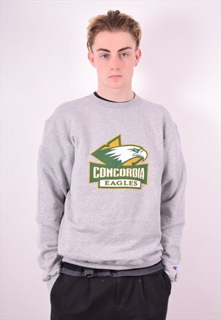 CHAMPION MENS VINTAGE SWEATSHIRT JUMPER MEDIUM GREY 90'S