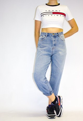 VINTAGE NICO HIGH WAIST STONEWASH MOM JEANS